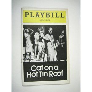 Cat Hot Tin Roof Playbill 1974 Anta Theatre Fred Gwynne Elizabeth Ashley Dullea